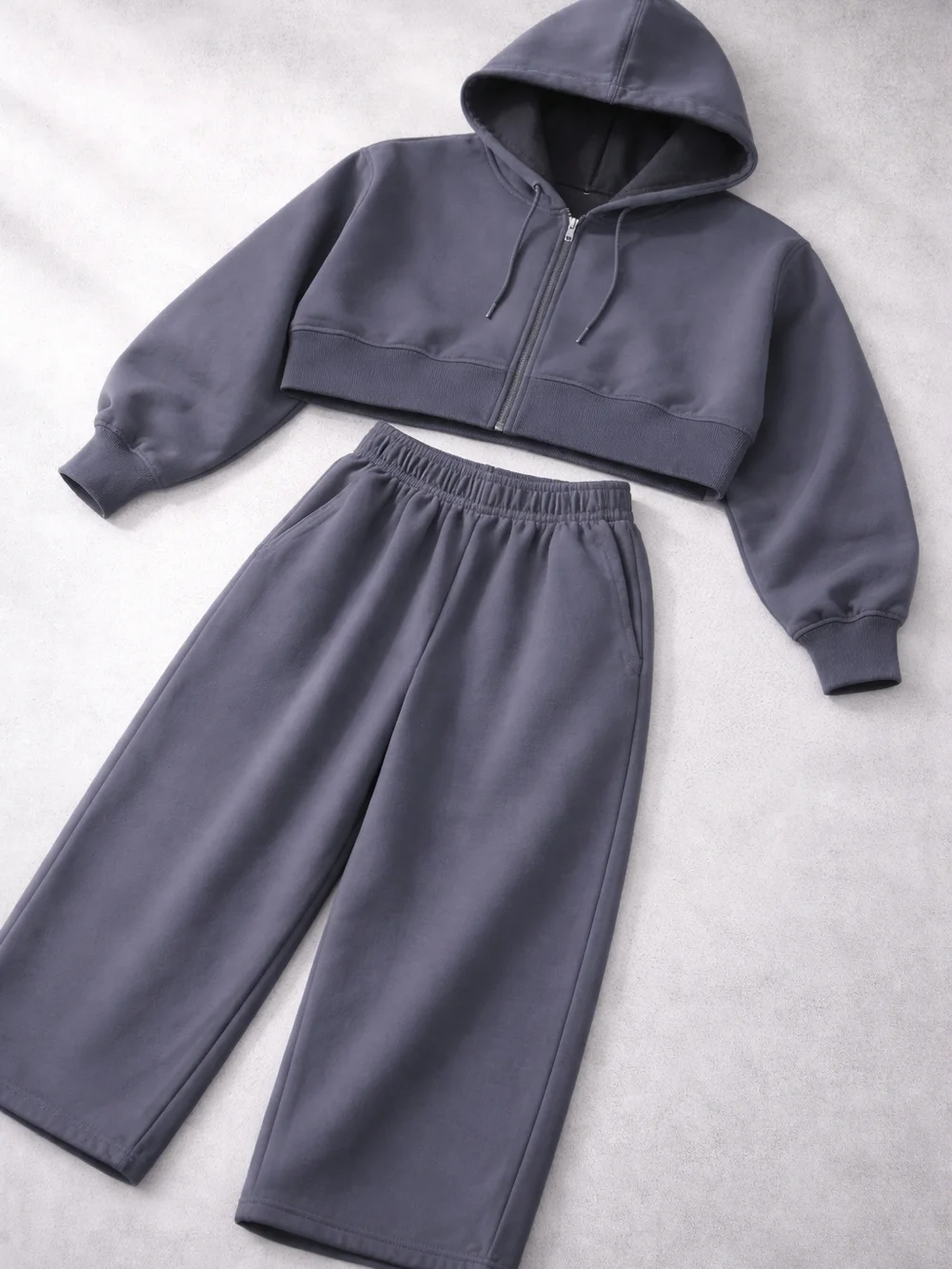 Wide Leg Drawstring Sweatpants - Gray - Picture 13 of 14